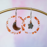 Moon & Star Hoop Dangles