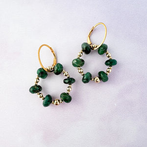 Emerald & Gold Earrings